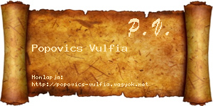 Popovics Vulfia névjegykártya